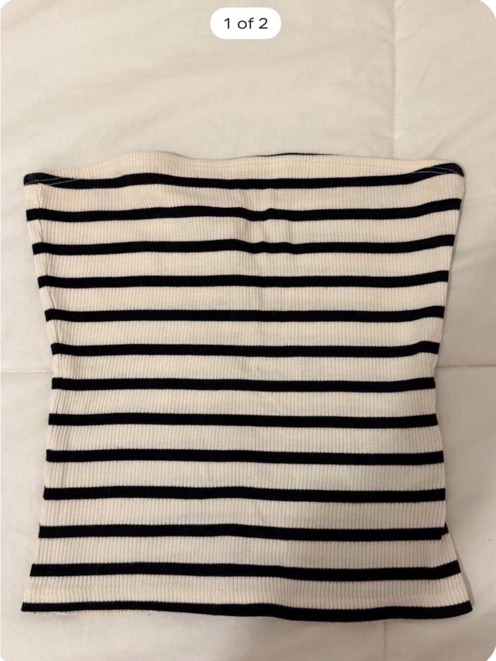 H&M Black and White Striped Tube Sweater